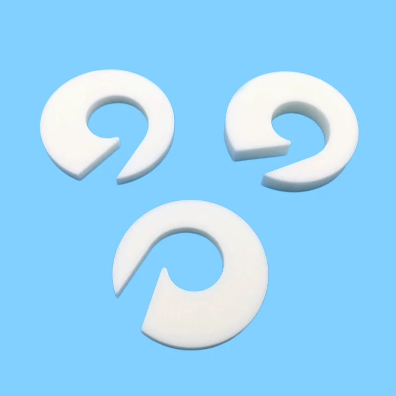 Customized alumina washer for processing circular ceramic tiles, wear-resistant and high-temperature resistant semi-circular ceramic flat pad